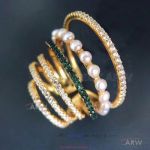 AAA APM Monaco Jewelry On Sale - Six Circles Diamonds And Pearls Earrings